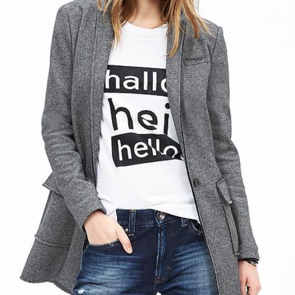 NWT Banana Republic Textured Knit Boyfriend Blazer